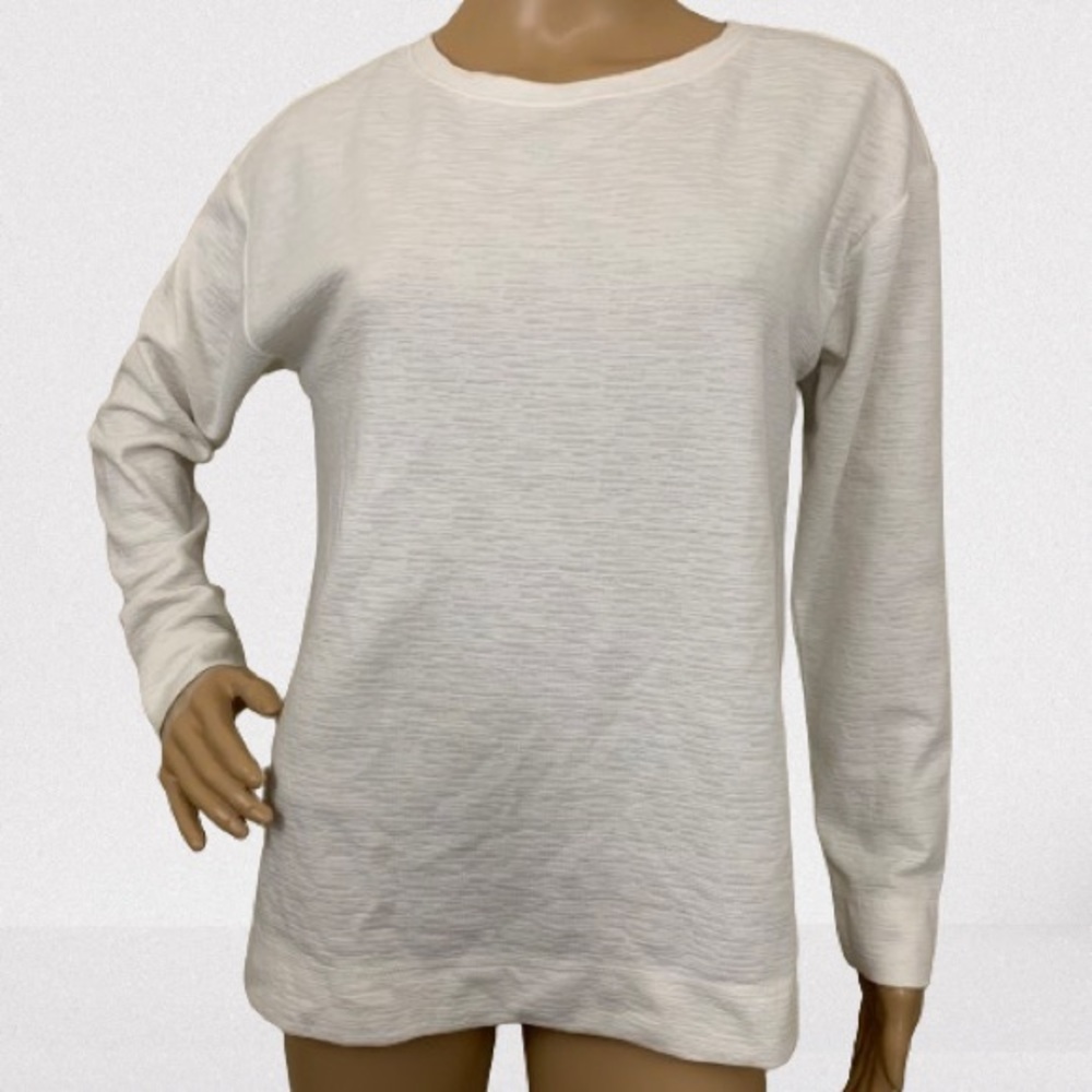 Liz Claiborne White Oversized Athleisure Soft Cozy Light Weight Sweater Size M
